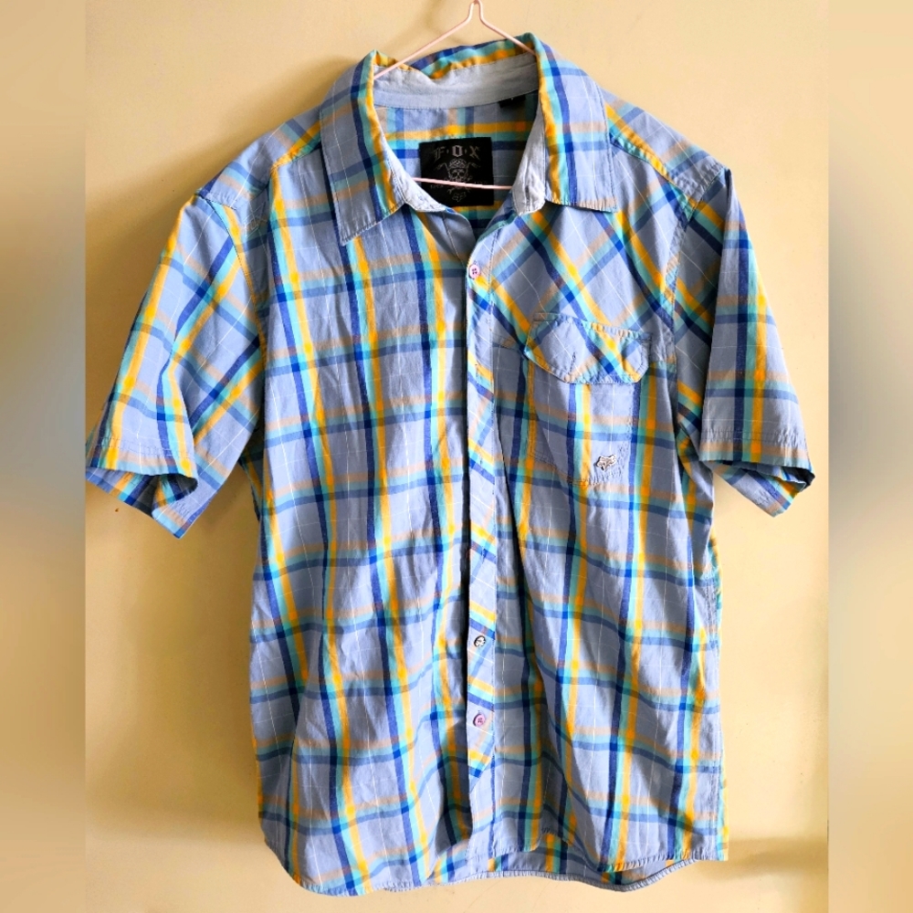 Men's Fox Racing short sleeve button down